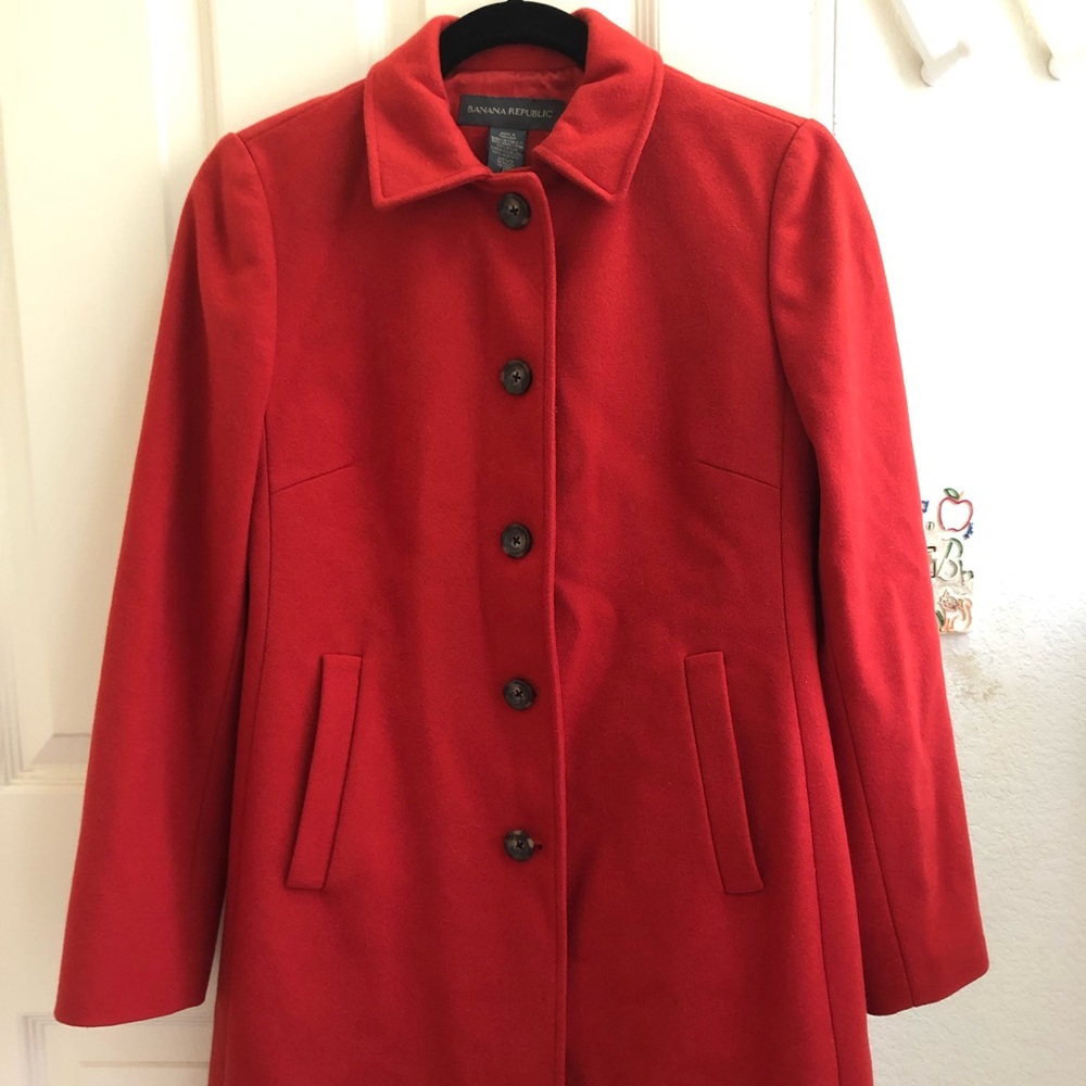 Banana Republic orange red wool coat,new without tag,size xs
